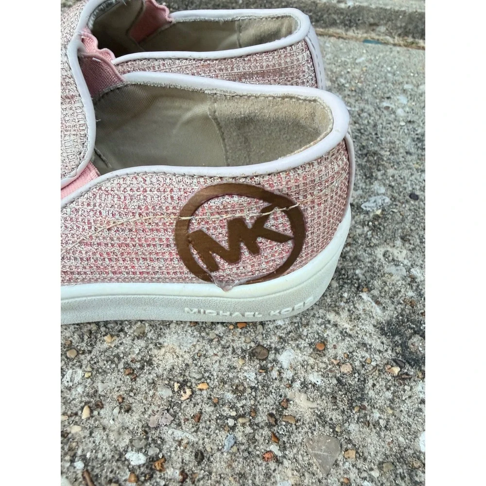 Michael Kors Kids Jem Rachel Rose Gold Glitter Slip On‎ Sneakers Size 9 Toddler